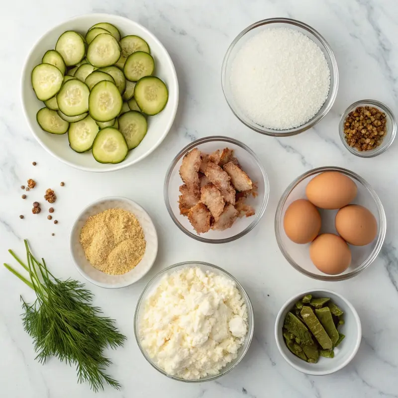 Ingredients for Keto Fried Pickle Balls