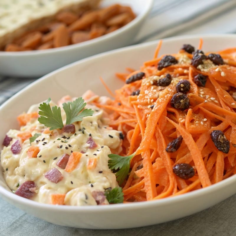 Old-fashioned vs modern carrot salad	