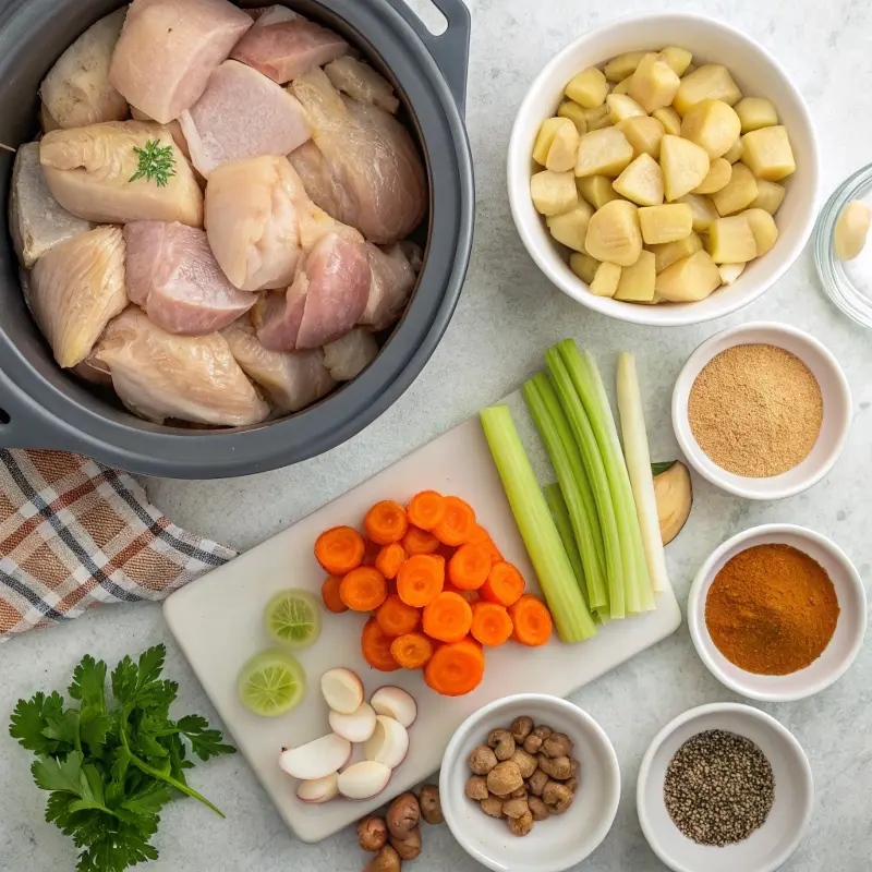 Ingredients for chicken stew crock pot	