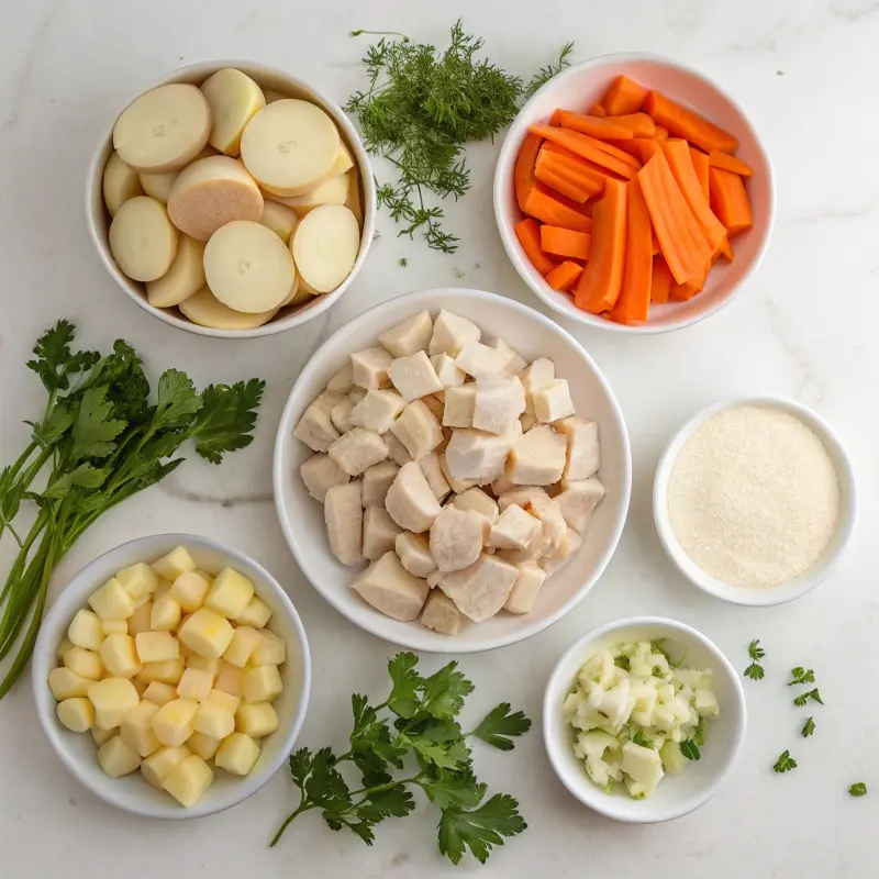 Ingredients for CrockPot Chicken Pot Pie	