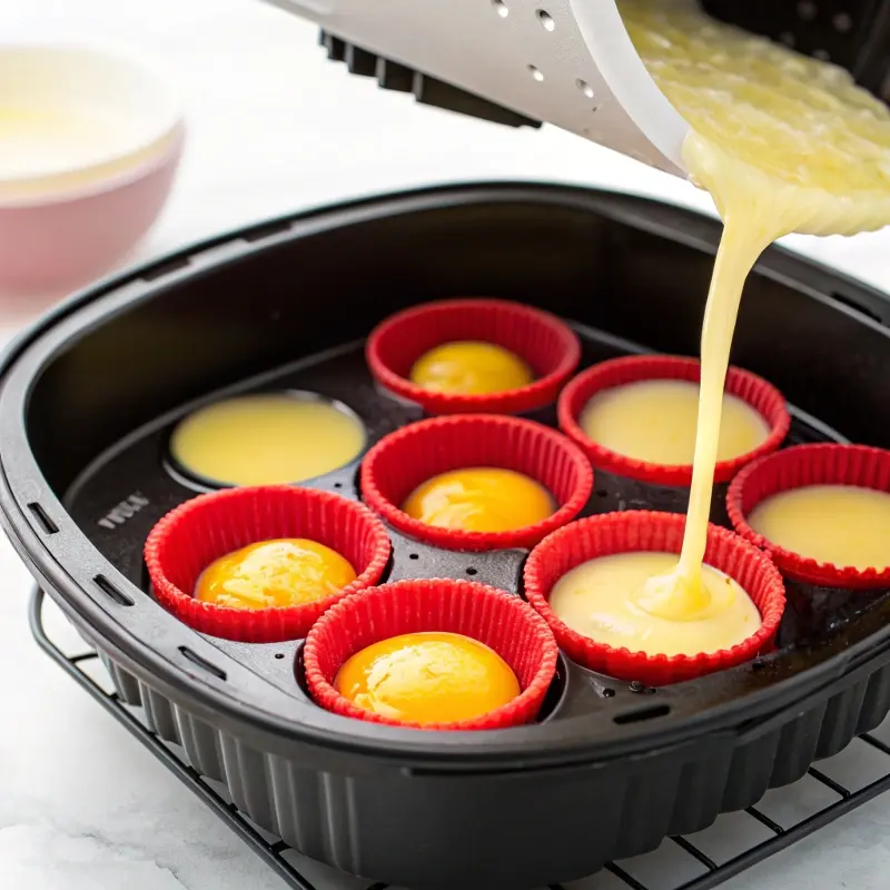 Egg Bites Mixture in Silicone Mold	