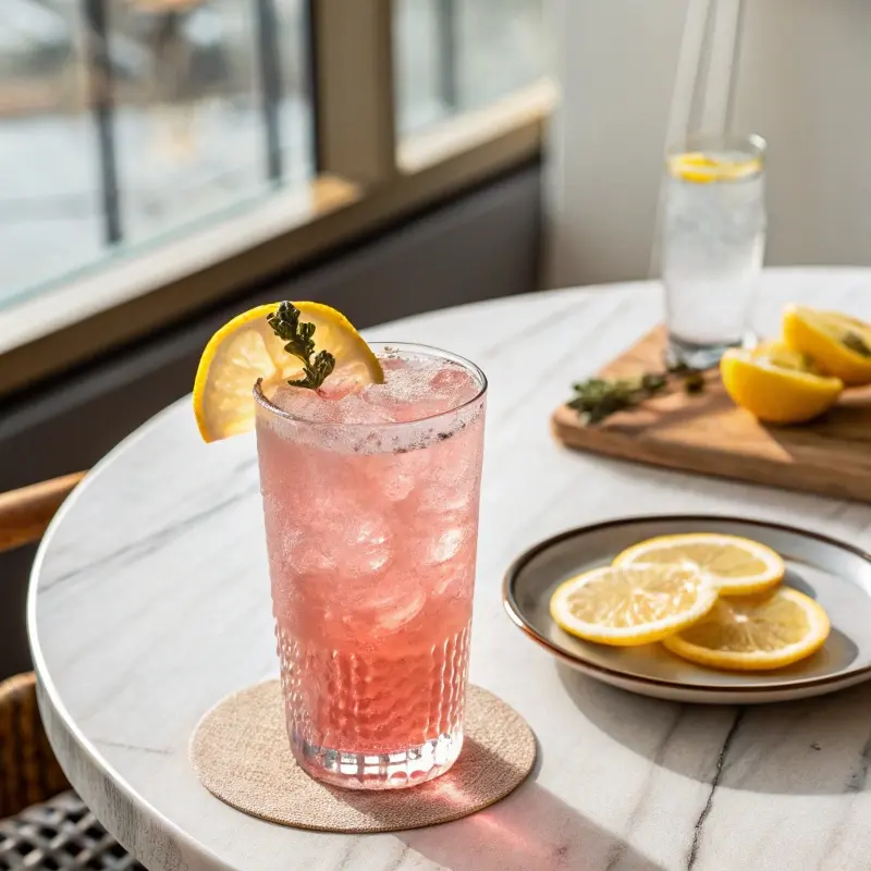 Japanese pink salt diet drink served cold	